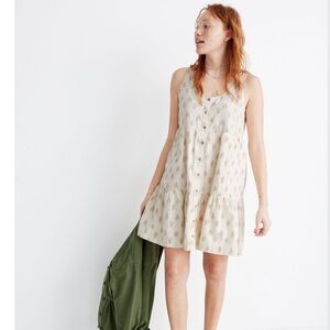 Madewell Sleeveless Button-Front Tiered Mini Dress in Ikat Size Large